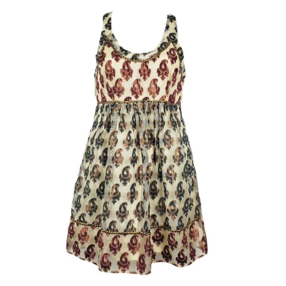 ✨FREE PEOPLE | Metallic Jacquard Beaded Dress (Size 6)💗✨